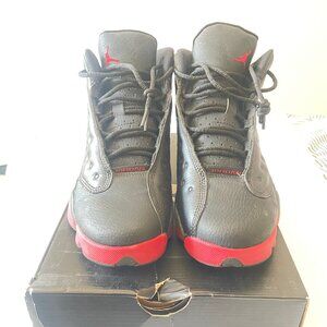 Retro Air Jordan 13 Sneakers Black Red XIII Dirty Bred 6.5 Boys 8.5 Womens